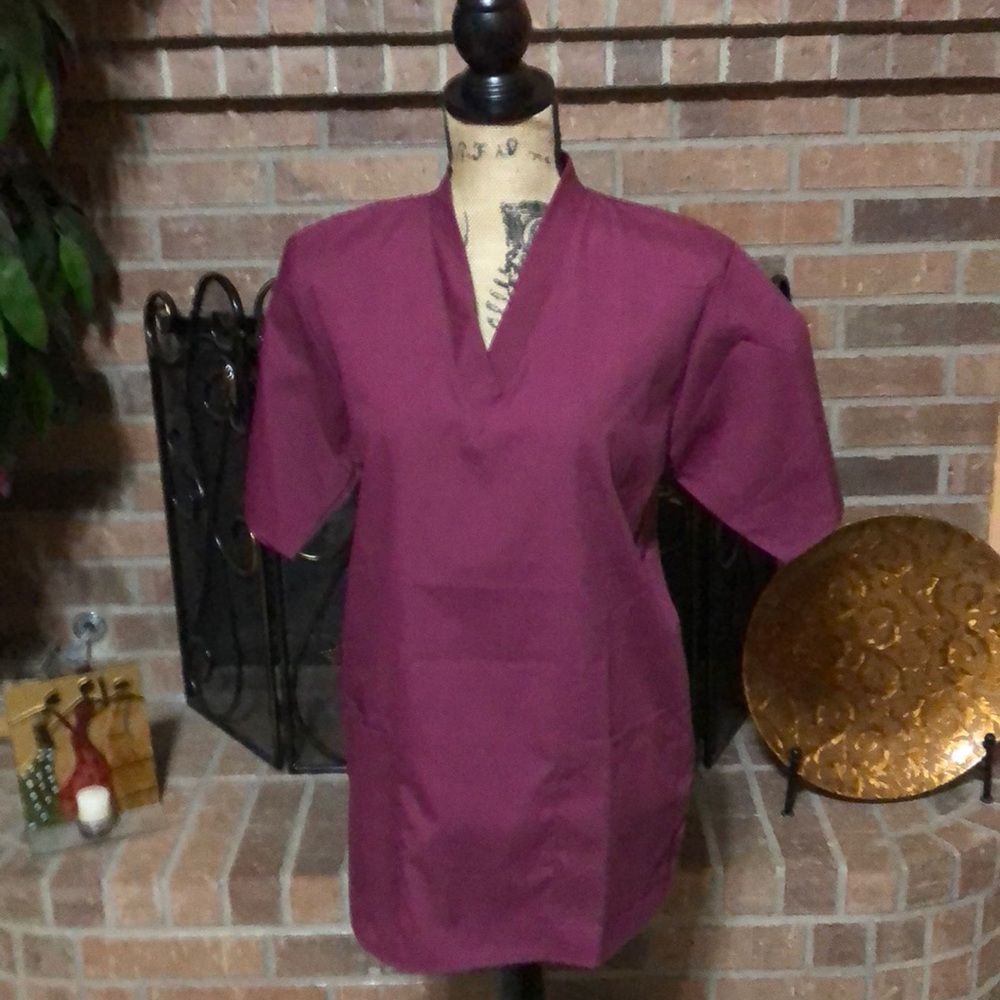Brand New Burgundy Scrub Top Size XS